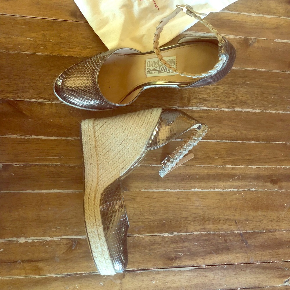 Saleworn Once Ferragamo Python Espadrilles - image 1